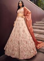 Viscose Rayon Rose Gold Wedding Wear Sequins Work Lehenga Choli